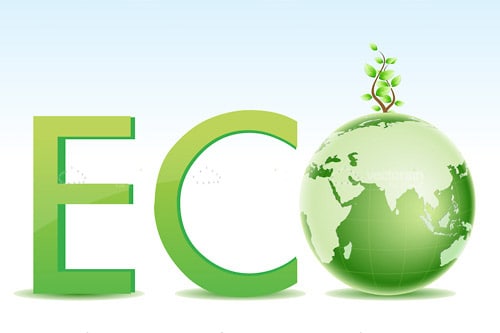 ECO Logo with Green Globe Icon
